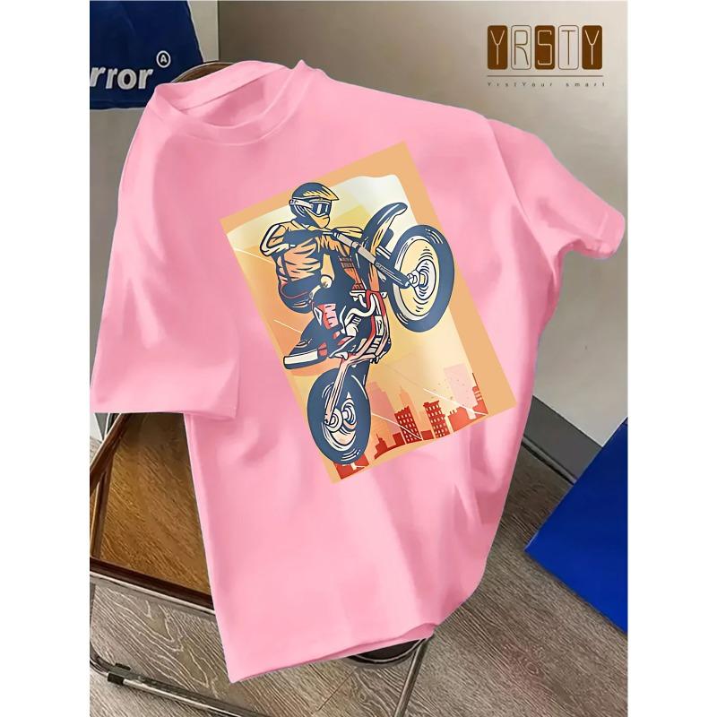European sizes Motorcyclist Leaping Over City Silhouette Graphic T-Shirt, Fashion Casual Fit for Casual Attire 164cm рожевий
European sizes Motorcyclist Leaping Over City Silhouette Graphic T-Shirt, Fashion Casual Fit for Casual Attire 164cm рожевий