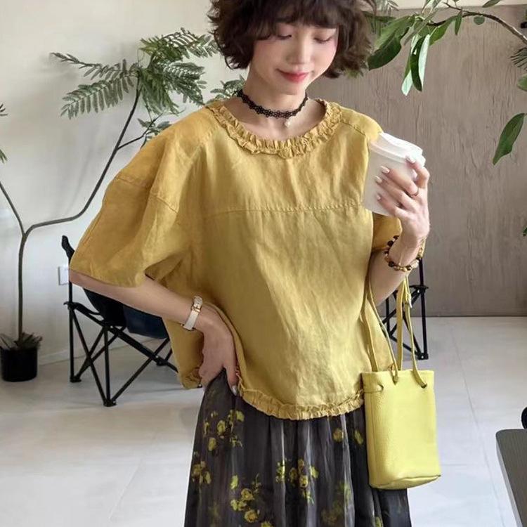 Summer 2025 Slimming Ruffle Short Sleeve Top with Round Neck Medium жёлтый
Summer 2025 Slimming Ruffle Short Sleeve Top with Round Neck Medium жёлтый