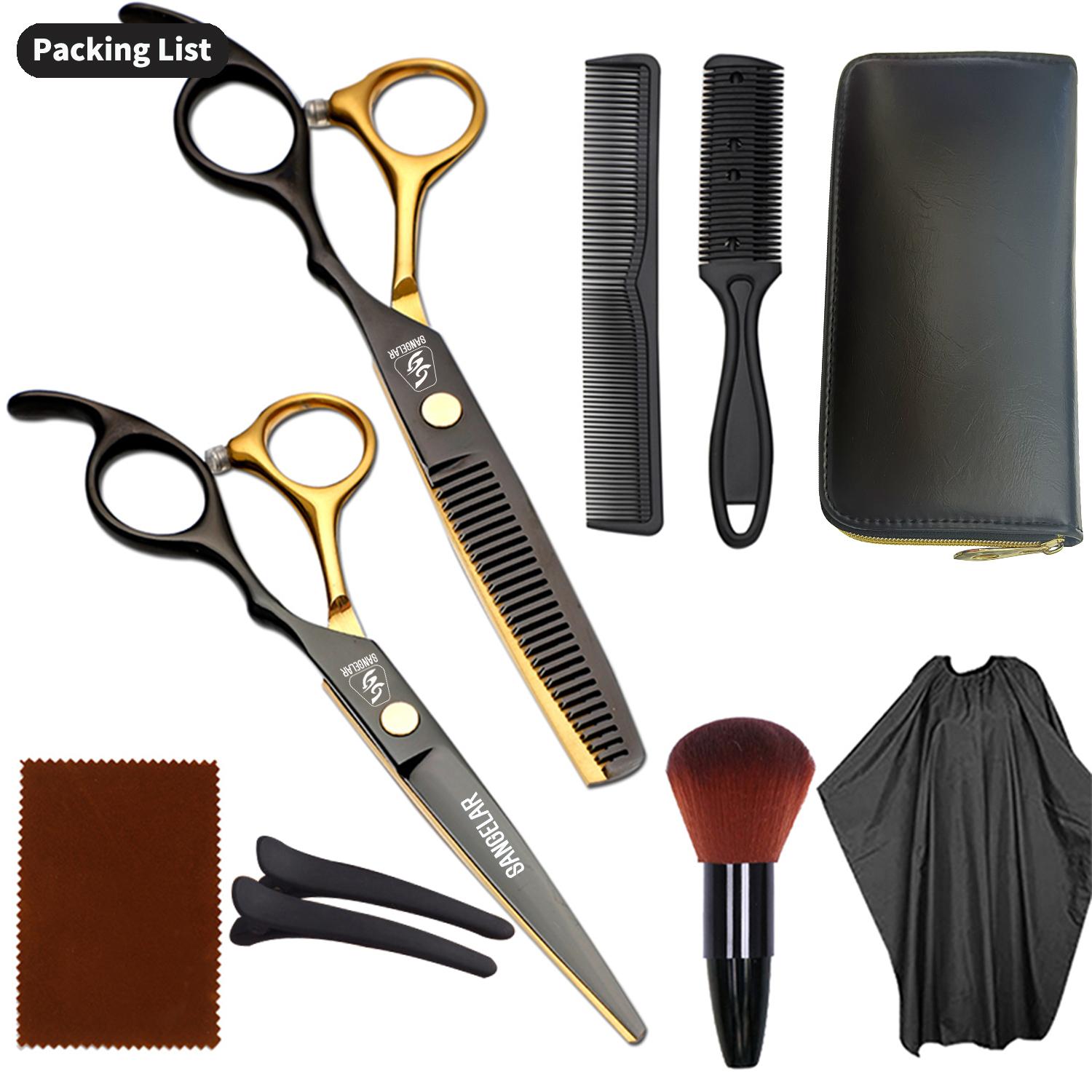 6-дюймовые черные и золотые парикмахерские ножницы, ножницы для стрижки челки, филировочные ножницы, профессиональные парикмахерские ножницы, набор 6 in 3
6-дюймовые черные и золотые парикмахерские ножницы, ножницы для стрижки челки, филировочные ножницы, профессиональные парикмахерские ножницы, набор 6 in 3