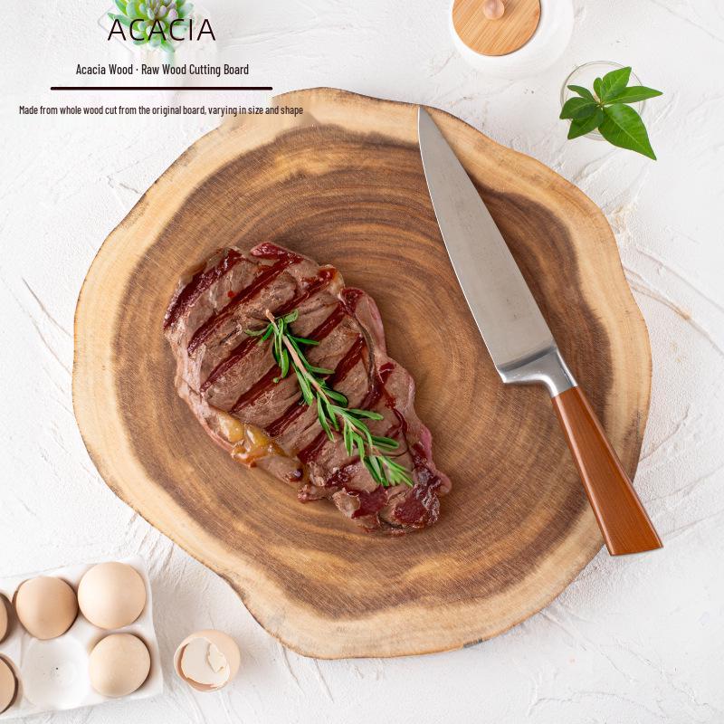 Acacia Solid Wood Irregular Cutting Board - Chopping/Steak Plate for Camping & Photography Prop Small (Max Diameter 22-27CM)
Acacia Solid Wood Irregular Cutting Board - Chopping/Steak Plate for Camping & Photography Prop Small (Max Diameter 22-27CM)