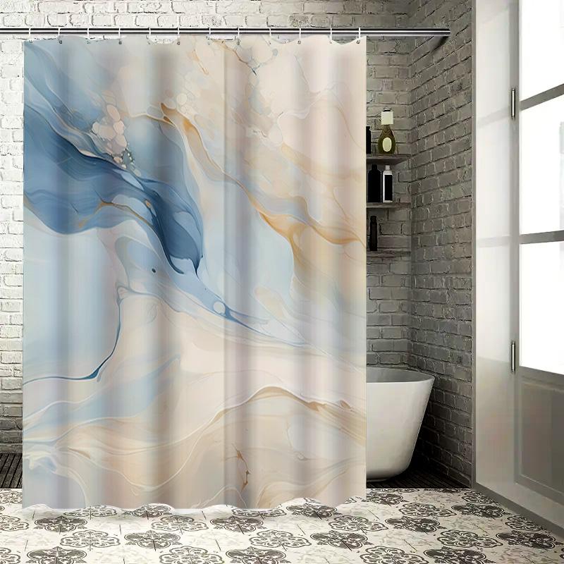 Luxury Blue Beige Marble Print Shower Curtain For Bathroom Decor Waterproof Fabric Material With Silver Grommets Ring Set (180 X W60H190(CM)-1 Pcs
Luxury Blue Beige Marble Print Shower Curtain For Bathroom Decor Waterproof Fabric Material With Silver Grommets Ring Set (180 X W60H190(CM)-1 Pcs