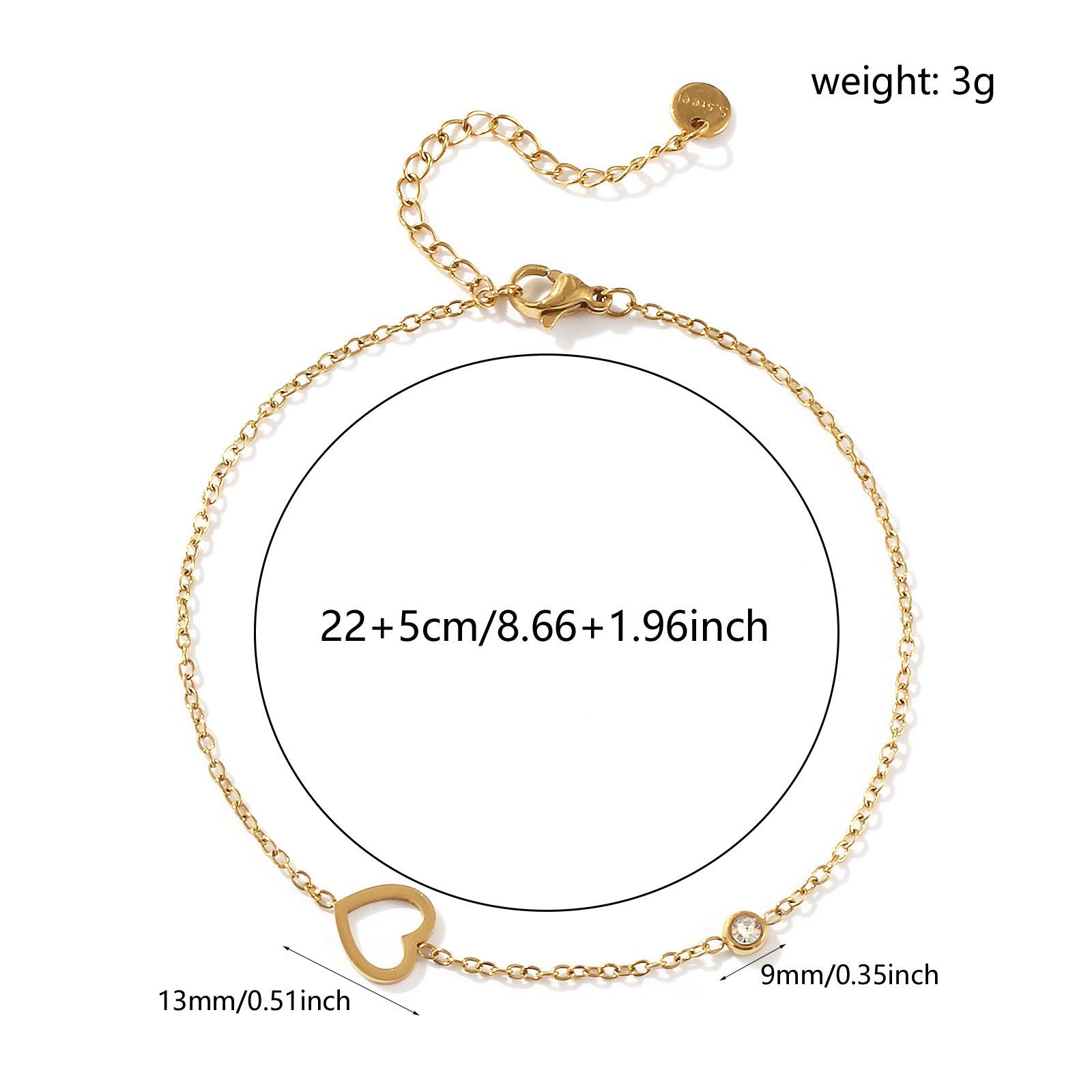 1pc 18K Gold Plated Anklet Clear 304 Stainless Steel & Cubic Zirconia Link Cable Chain Anklet For Women Jewelry Gift 22cm long
1pc 18K Gold Plated Anklet Clear 304 Stainless Steel & Cubic Zirconia Link Cable Chain Anklet For Women Jewelry Gift 22cm long