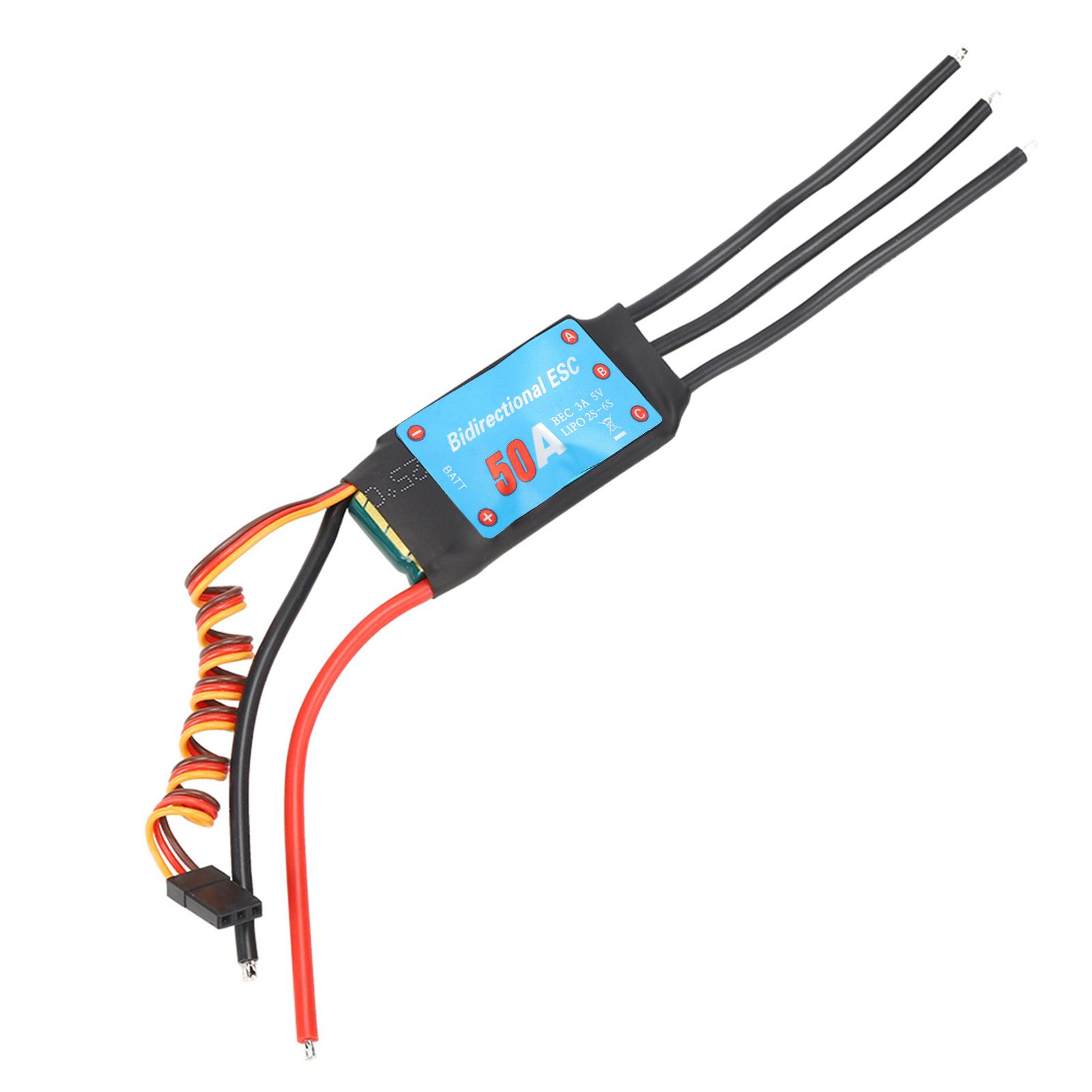 Two Way Brushless ESC Electronic Speed Controller for RC Car Ship Underwater Propeller(50A ) 50A
Two Way Brushless ESC Electronic Speed Controller for RC Car Ship Underwater Propeller(50A ) 50A