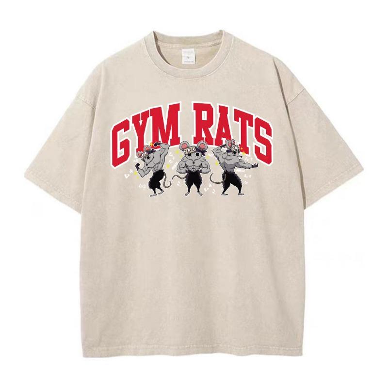 Vintage Washed T-shirts 100% Cotton Gym Muscle Rat Print Crew Neck Tshirts Casual Goth Hip Hop Streetwear Women Men Summer Tee S
Vintage Washed T-shirts 100% Cotton Gym Muscle Rat Print Crew Neck Tshirts Casual Goth Hip Hop Streetwear Women Men Summer Tee S