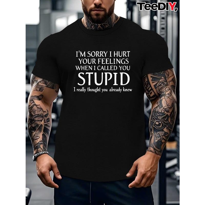 European sizes Men s Plus Size Funny Sarcasm T-Shirt with Sorry I Hurt Your Feelings Print - Gym & Casual Fit Short Sleeve Tee, PLUS SIZE 4XL чорний
European sizes Men s Plus Size Funny Sarcasm T-Shirt with Sorry I Hurt Your Feelings Print - Gym & Casual Fit Short Sleeve Tee, PLUS SIZE 4XL чорний