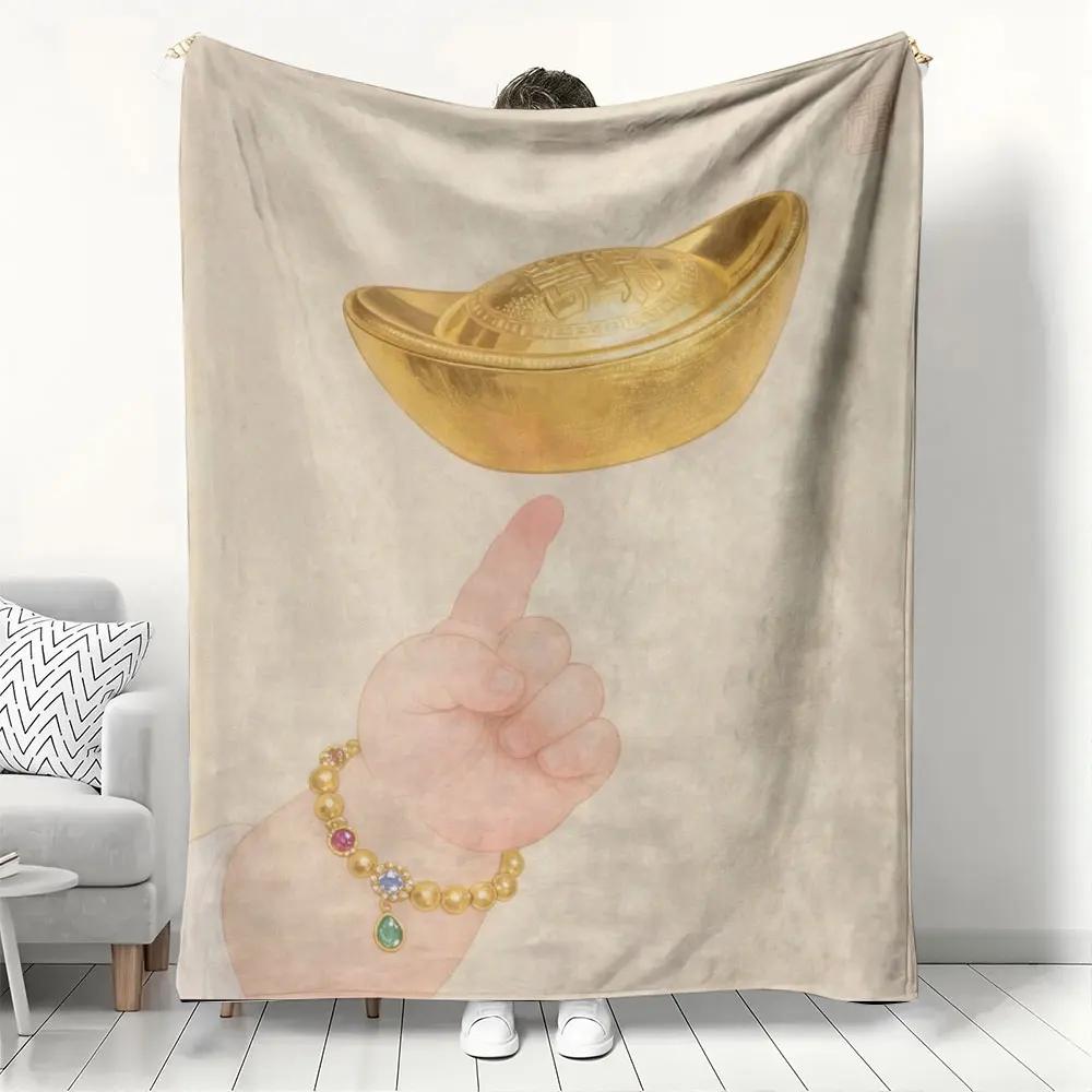 Fortune Gold Ingot Pattern Flannel printed blanket suitable for all seasons suitable for living room office sofa and travel 75x100cm
Fortune Gold Ingot Pattern Flannel printed blanket suitable for all seasons suitable for living room office sofa and travel 75x100cm