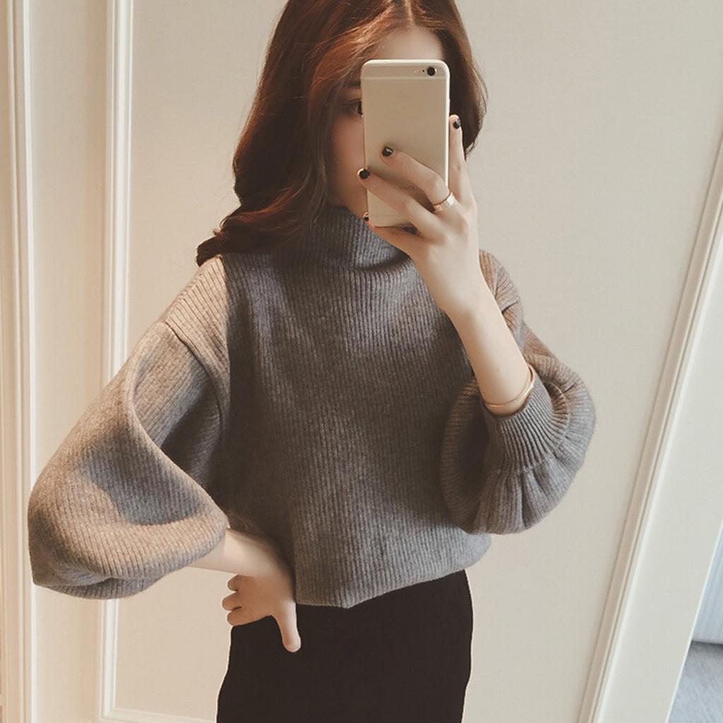 Осенне-зимний свитер женский с длинным рукавом-фонариком, однотонная водолазка, вязаные топы One Size
Осенне-зимний свитер женский с длинным рукавом-фонариком, однотонная водолазка, вязаные топы One Size