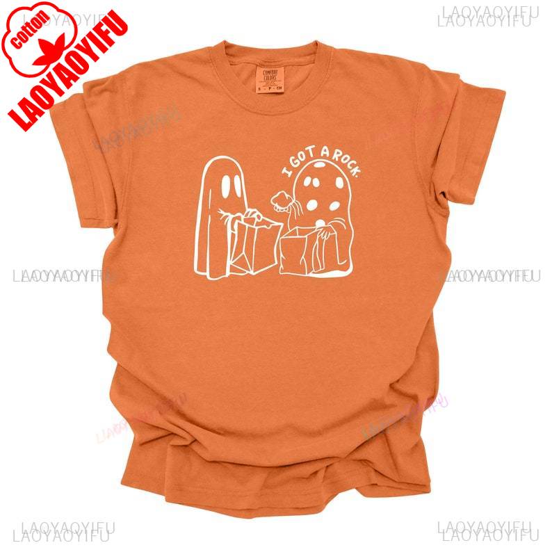 Funny Ghost I Got A Rock The Great Pumpkin Graphic T Shirts All Saints Day Trick Or Treat Women Unisex Orange Quality Cotton Tops S
Funny Ghost I Got A Rock The Great Pumpkin Graphic T Shirts All Saints Day Trick Or Treat Women Unisex Orange Quality Cotton Tops S