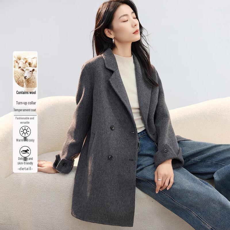 Women s Wool Double-Sided Mid-Length Coat S
Women s Wool Double-Sided Mid-Length Coat S