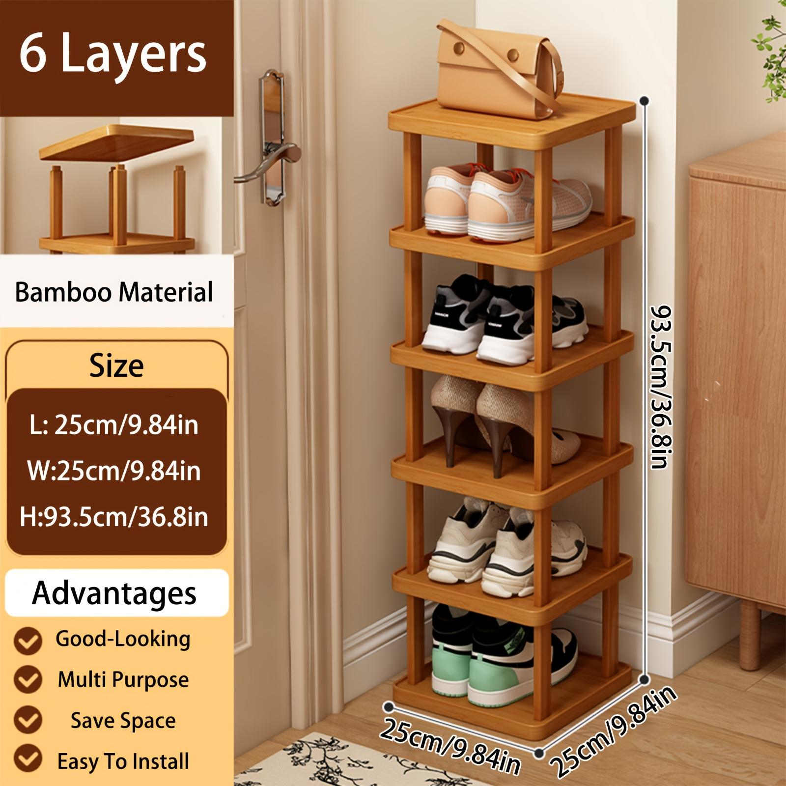 Heavy-Duty Bamboo Shoe Rack, Space-Saving Ladder Shelf for 6Pairs, Modern Brown, Easy Assembly, for Entryway, Dorm.
Heavy-Duty Bamboo Shoe Rack, Space-Saving Ladder Shelf for 6Pairs, Modern Brown, Easy Assembly, for Entryway, Dorm.