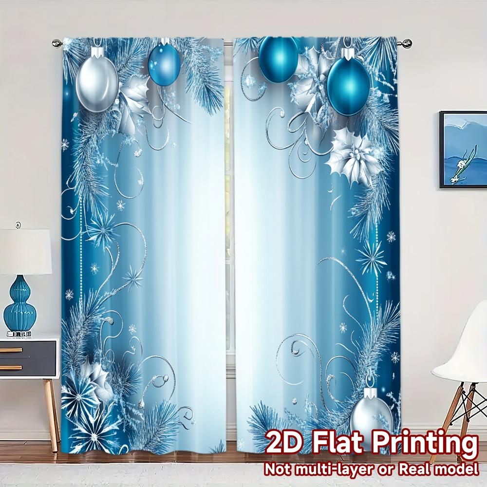 Set Of 2 Curtains Blue Christmas Ornaments Snowflakes Fashionable Popular Versatile Durable Polyester Made W100*H70(CM)-Rod Pocket&1PCS
Set Of 2 Curtains Blue Christmas Ornaments Snowflakes Fashionable Popular Versatile Durable Polyester Made W100*H70(CM)-Rod Pocket&1PCS