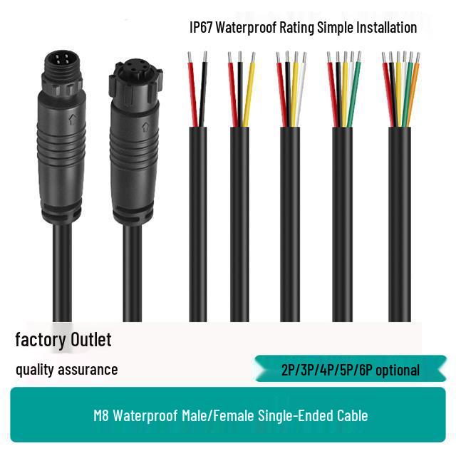 M8 Aviation Plug IP67 Waterproof 24AWG Power Cable for Electric Motorcycle/Car Sensor Connection M8 2-Pin Female
M8 Aviation Plug IP67 Waterproof 24AWG Power Cable for Electric Motorcycle/Car Sensor Connection M8 2-Pin Female