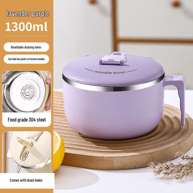 304 Stainless Steel Instant Noodle Bowl with Lid - Large Capacity for Dorms and Students
304 Stainless Steel Instant Noodle Bowl with Lid - Large Capacity for Dorms and Students
