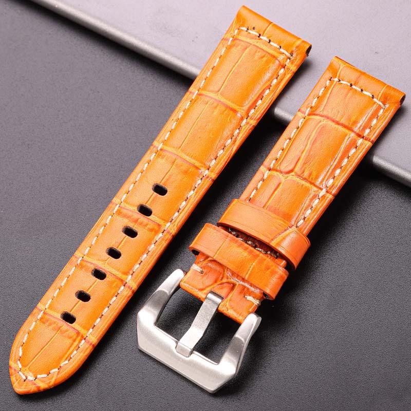 Gennuine Leather Watch Band 5 Colors Crocodile Pattern Women Men 20mm 22mm 24mm Strap with Silver Black Steel Buckle Watchband 24mm
Gennuine Leather Watch Band 5 Colors Crocodile Pattern Women Men 20mm 22mm 24mm Strap with Silver Black Steel Buckle Watchband 24mm