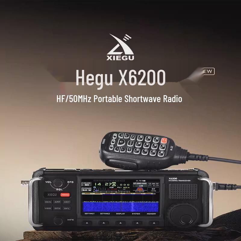 XIEGU X6200 Portable SDR Shortwave Radio, HF/50MHz, 8W with Built-in Antenna Tuner, All Mode AM Band. Other
XIEGU X6200 Portable SDR Shortwave Radio, HF/50MHz, 8W with Built-in Antenna Tuner, All Mode AM Band. Other