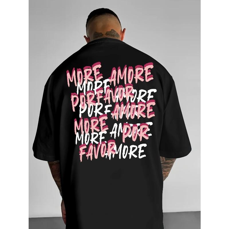 Men s T-shirt with more Amore Por Favor Graffiti Letter Print, Artistic Street Style, Suitable for Daily Casual Wear, Loose Drop-shoulder Fit 4XL чорний
Men s T-shirt with more Amore Por Favor Graffiti Letter Print, Artistic Street Style, Suitable for Daily Casual Wear, Loose Drop-shoulder Fit 4XL чорний