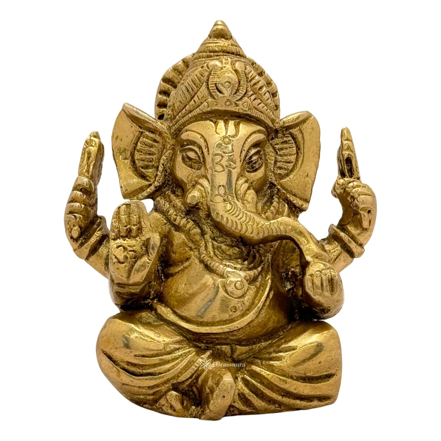 Golden Lord Ganesha Statue For Home & Decor Brass Ganesh Murti, Brass - 9 Cm
Golden Lord Ganesha Statue For Home & Decor Brass Ganesh Murti, Brass - 9 Cm