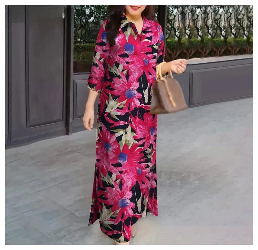 Women s Summmer Long Dress Turn Down Collar 3/4 Sleeve Maxi Dress Casual Printed Dress S чорний
Women s Summmer Long Dress Turn Down Collar 3/4 Sleeve Maxi Dress Casual Printed Dress S чорний