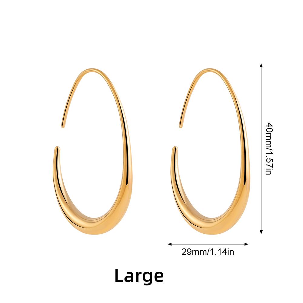 Lightweight Teardrop Hoop Earrings for Women Gold Plated Stainless Steel Small Large Oval Pull Through Hoops Statement Zircon
Lightweight Teardrop Hoop Earrings for Women Gold Plated Stainless Steel Small Large Oval Pull Through Hoops Statement Zircon