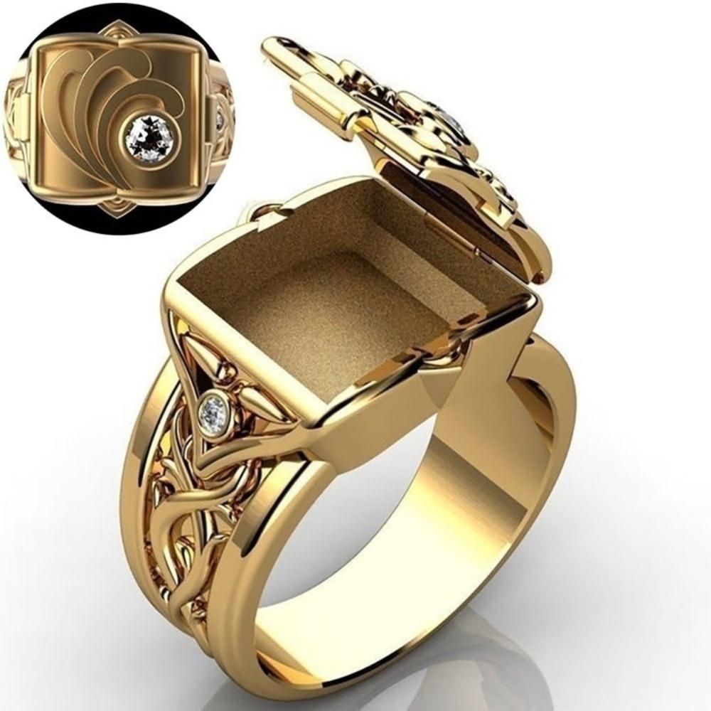Hip Hop Punk 18K Gold Plated Men Ring Flip Top Box Design No. 14
Hip Hop Punk 18K Gold Plated Men Ring Flip Top Box Design No. 14