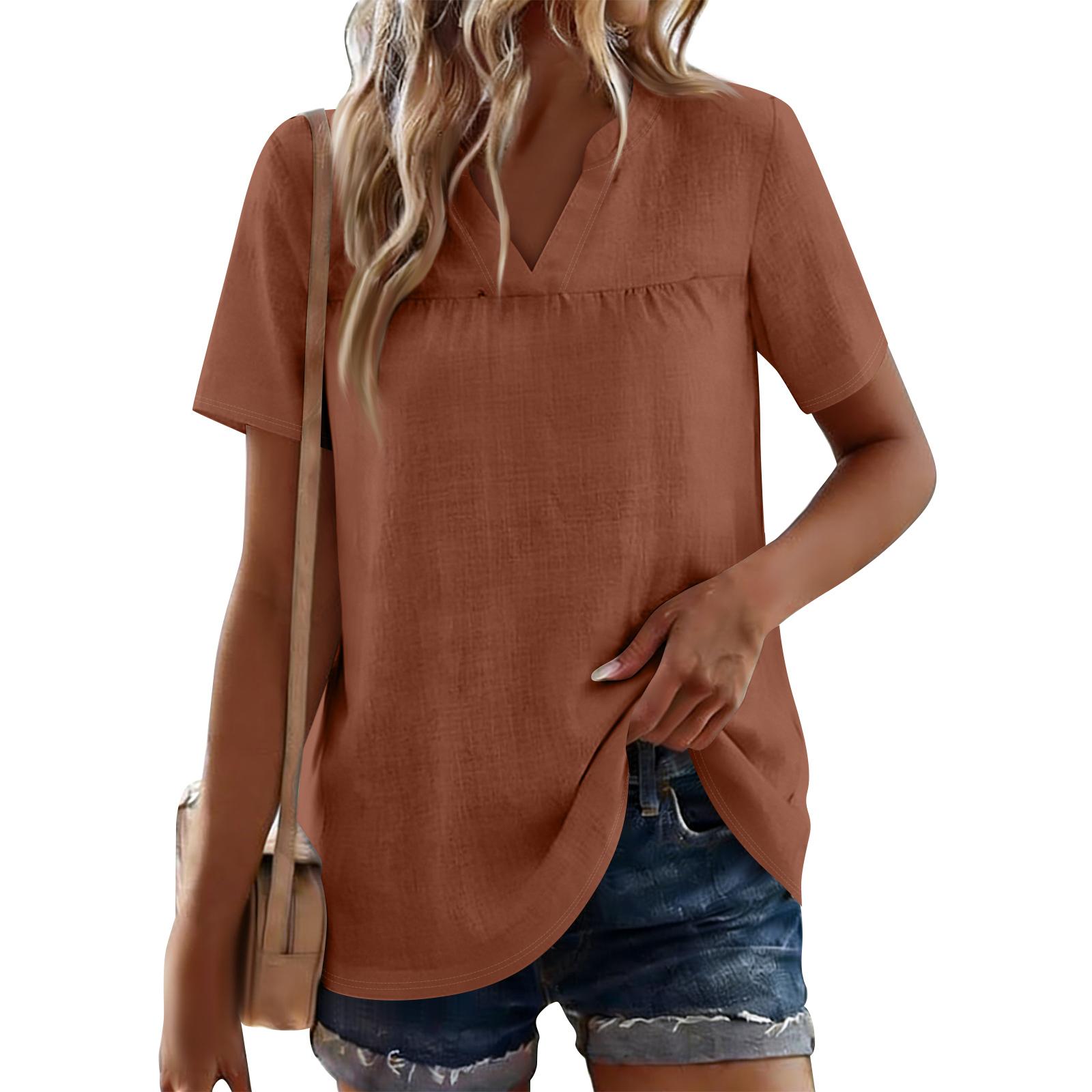 Women’s Short Sleeve V Neck Casual Loose Fit Blouse with Soft Lightweight Fabric for Daily Wear and Comfort XL Кіновар
Women’s Short Sleeve V Neck Casual Loose Fit Blouse with Soft Lightweight Fabric for Daily Wear and Comfort XL Кіновар