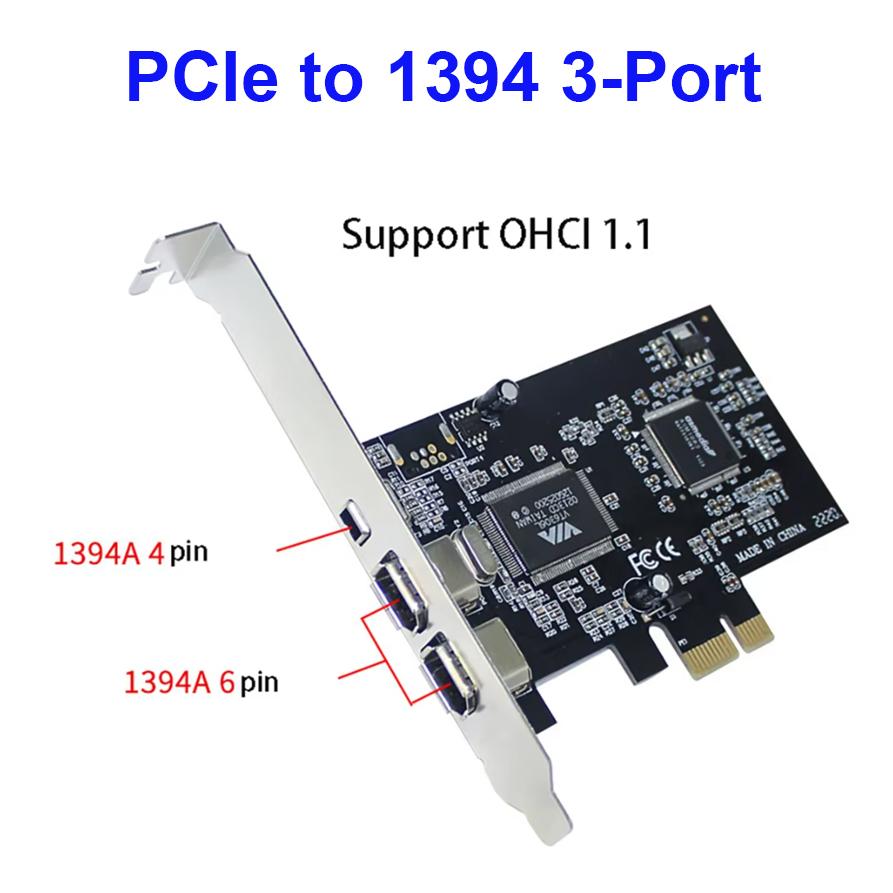 PCIE to 1394 Fire Extend Card PCI to 1394 Firewire Video Adapter for Digital Camera HD DV Capature Card PC Compress Converter
PCIE to 1394 Fire Extend Card PCI to 1394 Firewire Video Adapter for Digital Camera HD DV Capature Card PC Compress Converter