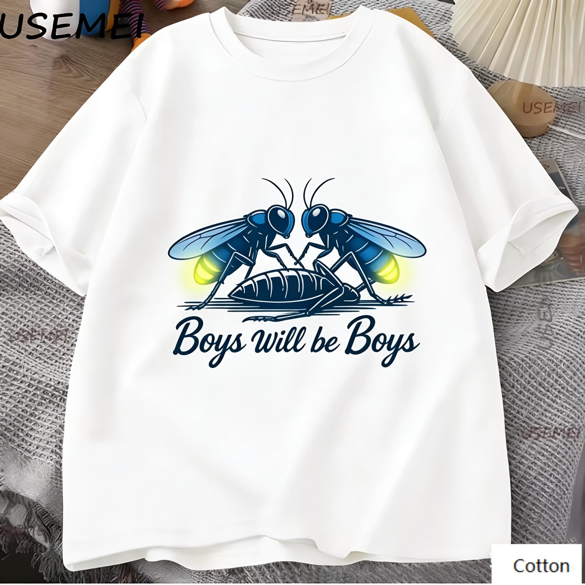TShirt with Glow Insects Boys Will Be Boys Graphic Loose Streetwear Style Soft Breathable Fabric Classic Crew Neck M
TShirt with Glow Insects Boys Will Be Boys Graphic Loose Streetwear Style Soft Breathable Fabric Classic Crew Neck M