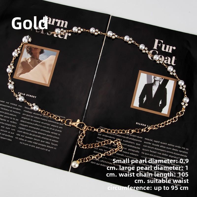 Mei Women s metal thin waist chain sweet rhinestone pearl easiest for matchstylish chain
Mei Women s metal thin waist chain sweet rhinestone pearl easiest for matchstylish chain