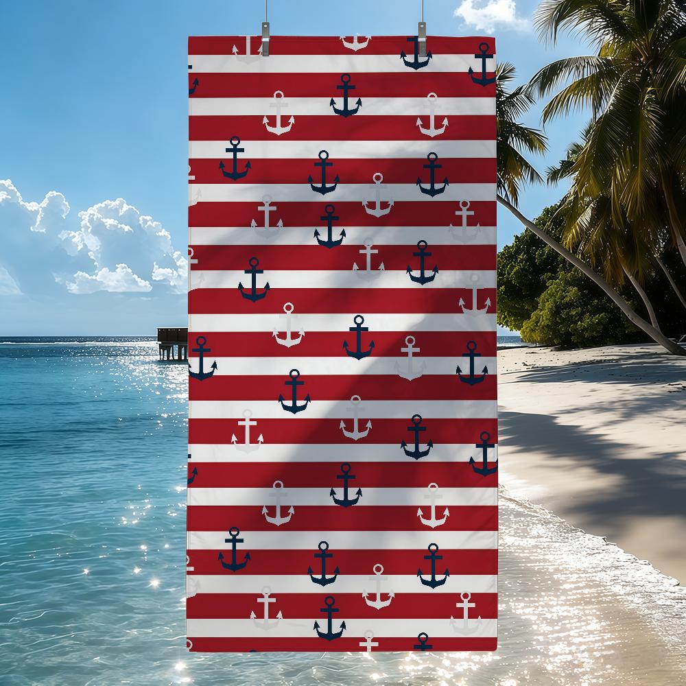 Navy Stripes anchor Towel Quick Drying Beach Towels Are Suitable For Swimming Pools Camping Yoga And The Gym W30*H60(CM)
Navy Stripes anchor Towel Quick Drying Beach Towels Are Suitable For Swimming Pools Camping Yoga And The Gym W30*H60(CM)