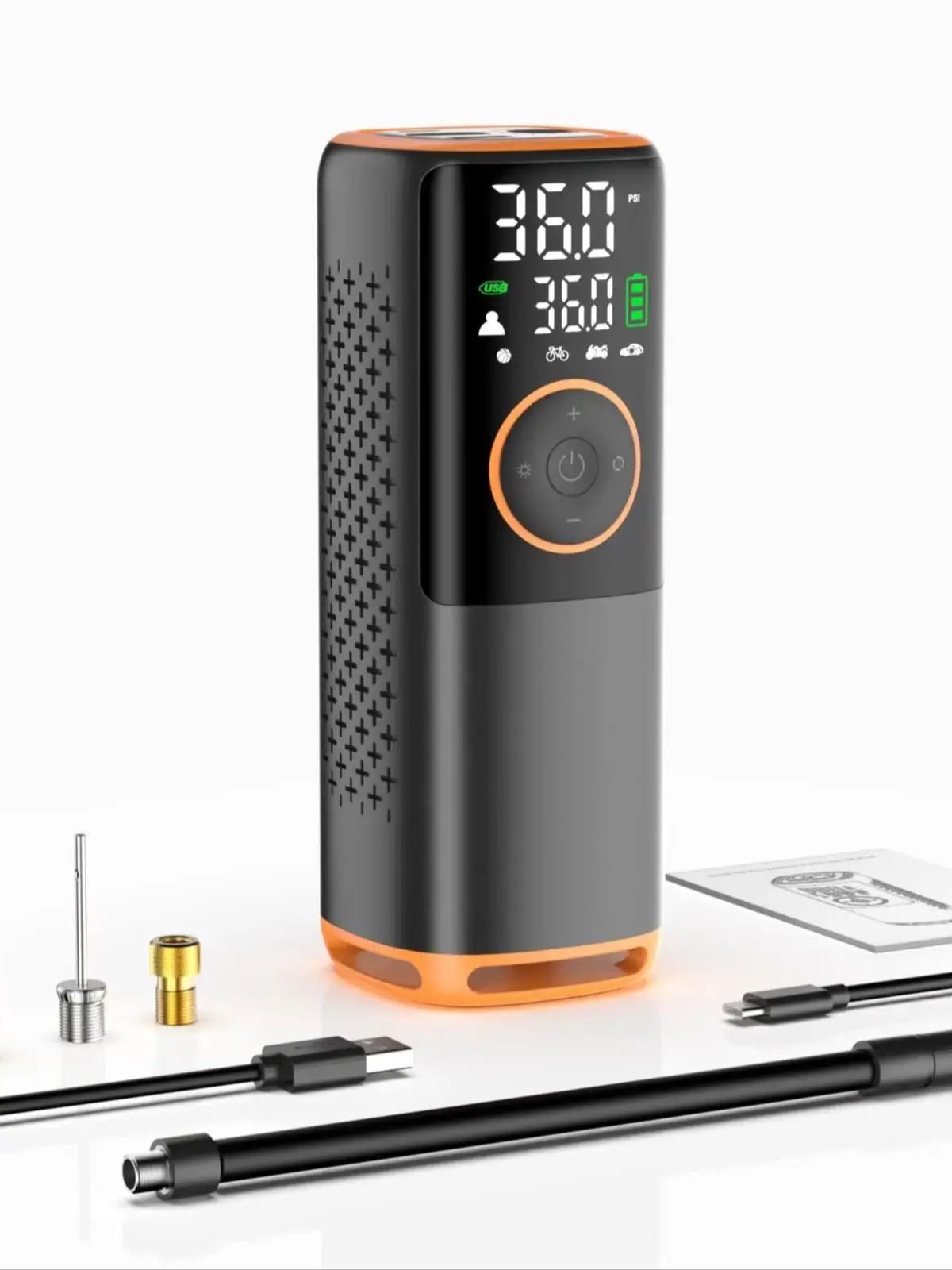 160 PSI Tire Inflator Portable Air Compressor with Tire Pressure Gauge for Car, Bicycle, Motorcycle Tires, Balls etc. чорний
160 PSI Tire Inflator Portable Air Compressor with Tire Pressure Gauge for Car, Bicycle, Motorcycle Tires, Balls etc. чорний