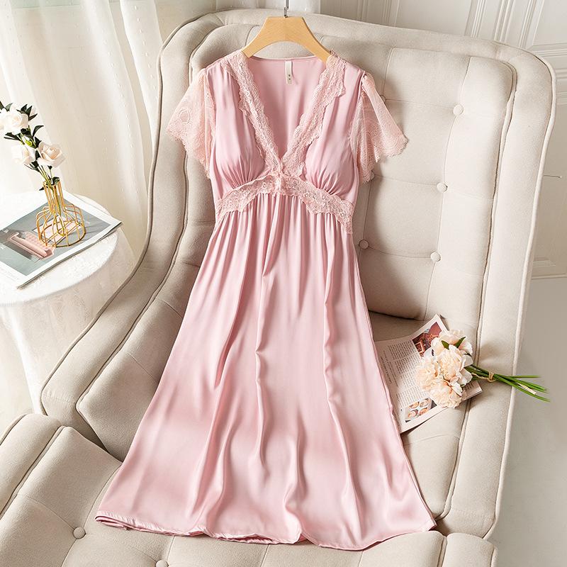 nightgown women s summer ice silk thin short-sleeved pajamas new princess style can be worn outside XXL рожевий
nightgown women s summer ice silk thin short-sleeved pajamas new princess style can be worn outside XXL рожевий