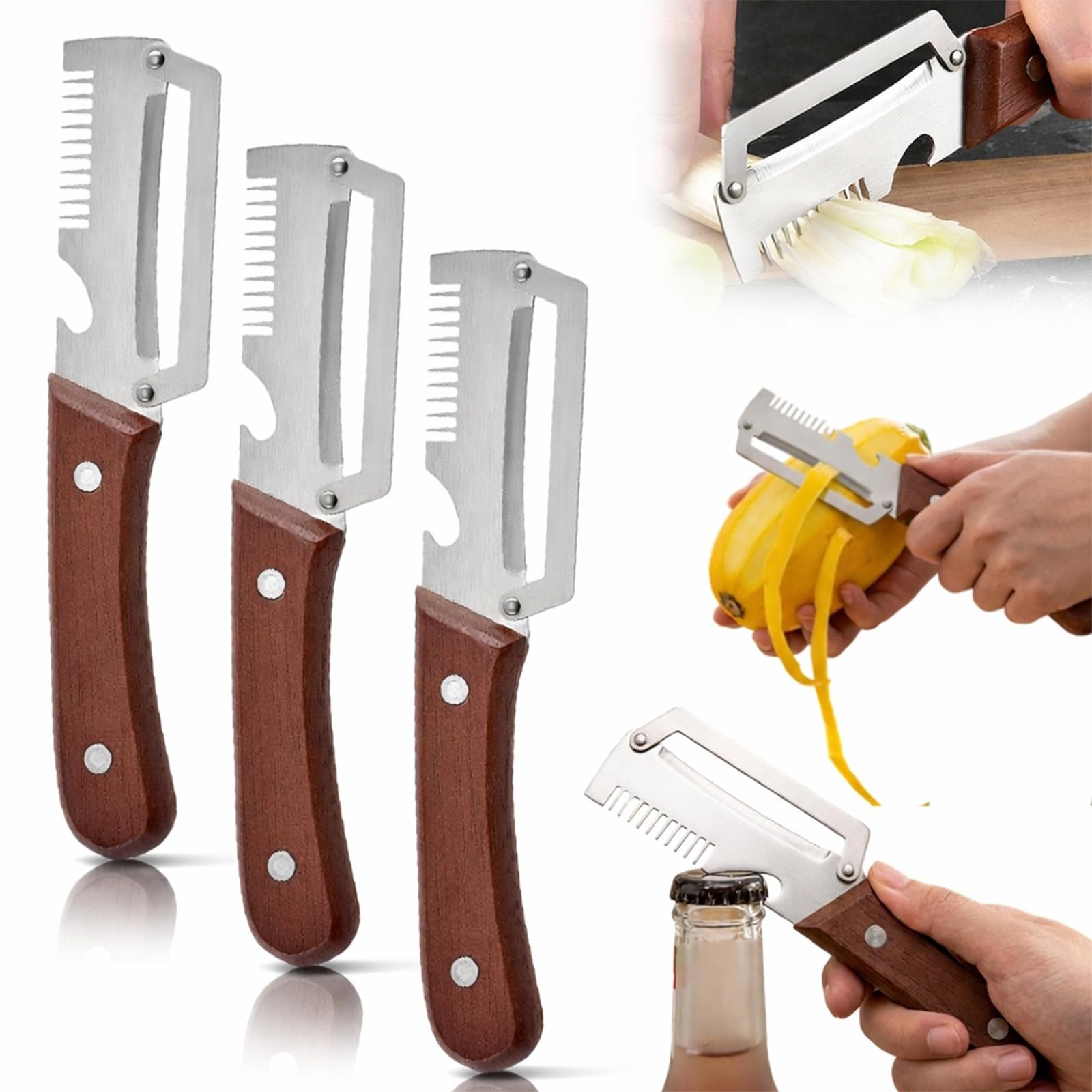3 Piece Stainless Steel Peeler Set with Plastic Handle Ergonomic Design for Fruit and Vegetable Kitchen Tool Multipurpose Use One Size
3 Piece Stainless Steel Peeler Set with Plastic Handle Ergonomic Design for Fruit and Vegetable Kitchen Tool Multipurpose Use One Size