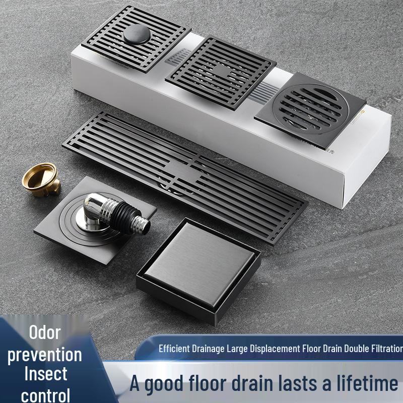 Gunmetal Gray 304 Stainless Steel Odor-Resistant Floor Drain with Copper Core for Shower & Washing Machine.
Gunmetal Gray 304 Stainless Steel Odor-Resistant Floor Drain with Copper Core for Shower & Washing Machine.
