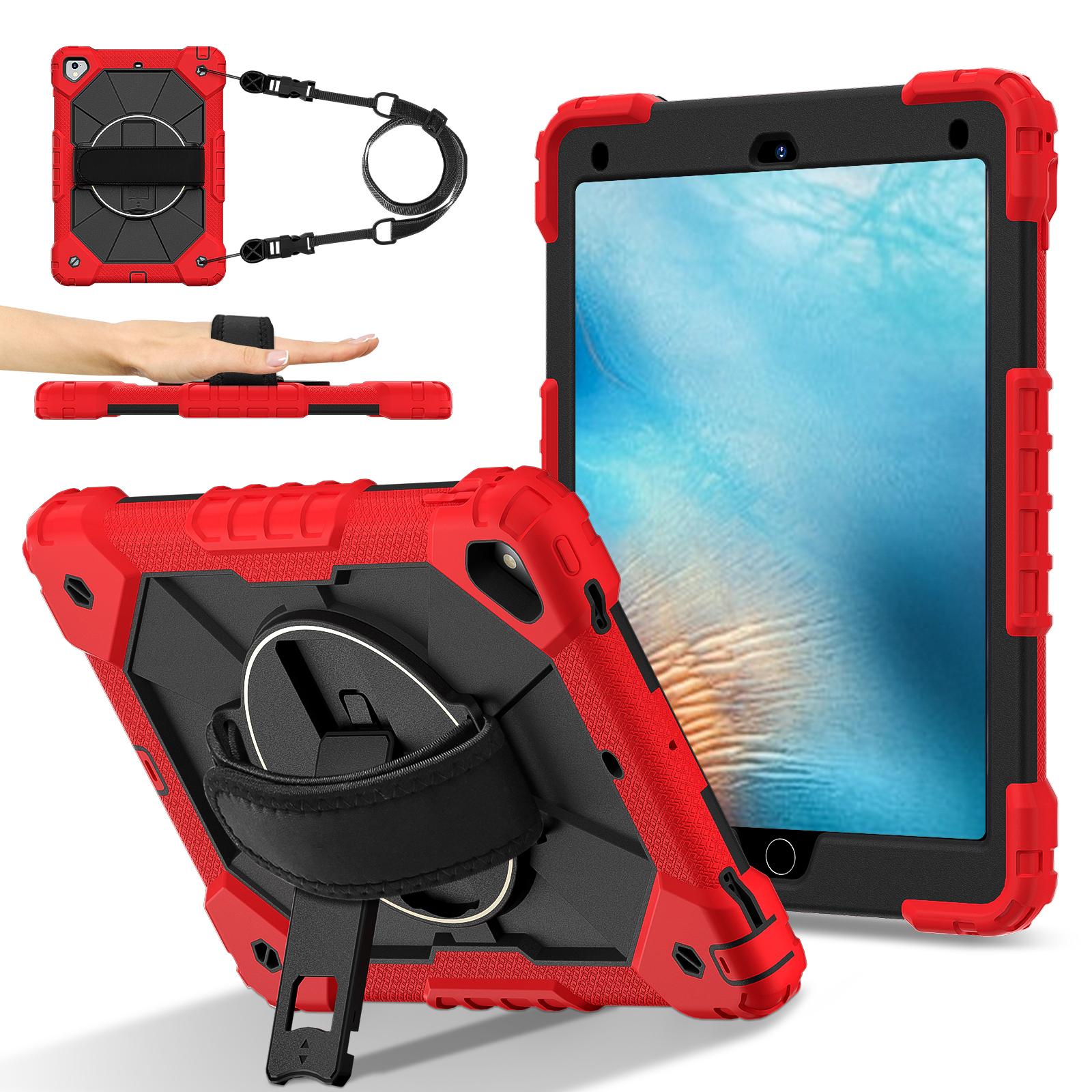 Tablet Case For iPad 9.7-inch (2018)/(2017)/Air 2 Silicone+PC Kickstand Cover with Handy Strap,Shoulder Strap Red/Black
Tablet Case For iPad 9.7-inch (2018)/(2017)/Air 2 Silicone+PC Kickstand Cover with Handy Strap,Shoulder Strap Red/Black