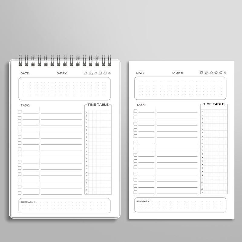 80 листов Простой планер-ежедневник Спиральный блокнот Расписания Планер Толстый ежедневный блокнот Офисные школьные принадлежности Студенческие канцелярские товары
