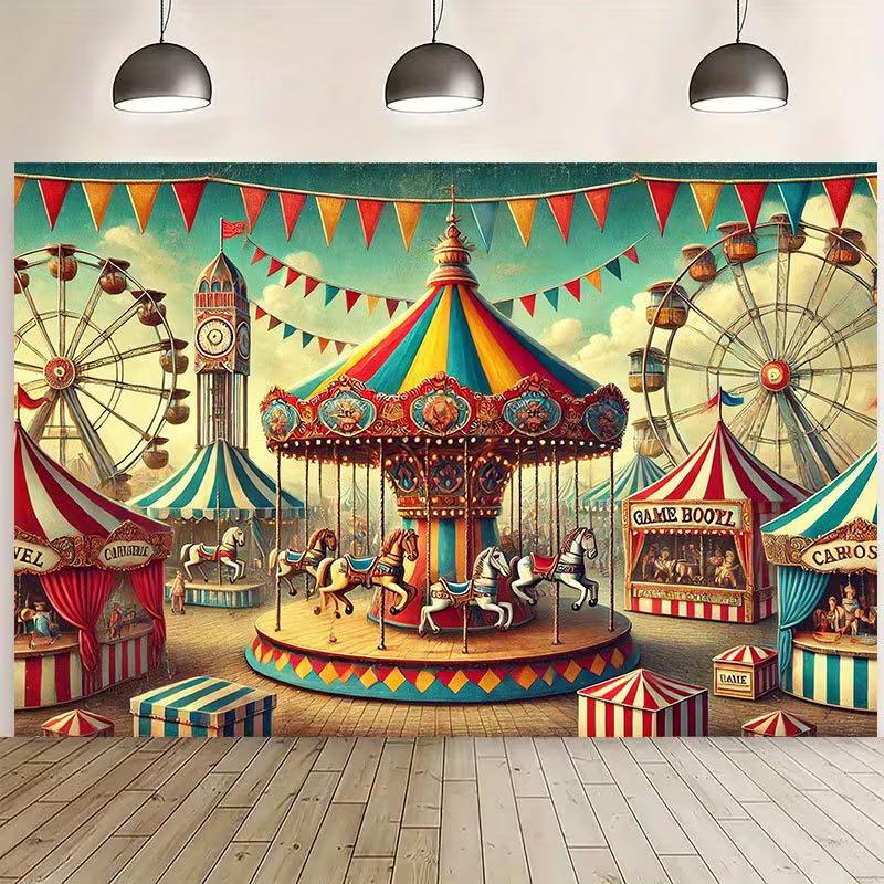 2D Retro Circus Backdrop Cloth 2D Flat Printing Carnival Photography Background 47.2x31.5inch/120*80cm
2D Retro Circus Backdrop Cloth 2D Flat Printing Carnival Photography Background 47.2x31.5inch/120*80cm