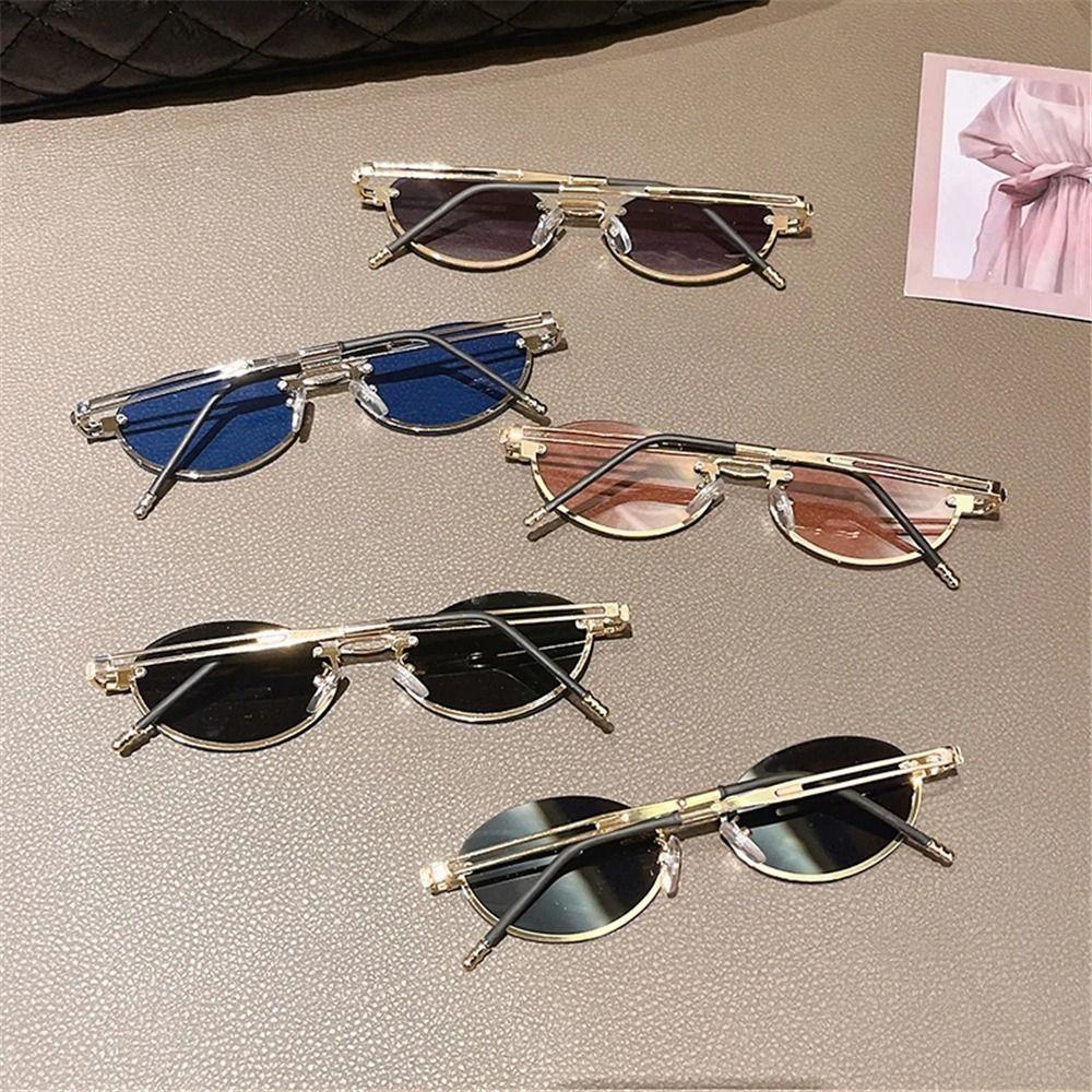 Gradient Lens Punk Sunglasses Rimless Gradient Glasses Fashion Oval Sun Glasses for Women & Men Dark Green
Gradient Lens Punk Sunglasses Rimless Gradient Glasses Fashion Oval Sun Glasses for Women & Men Dark Green