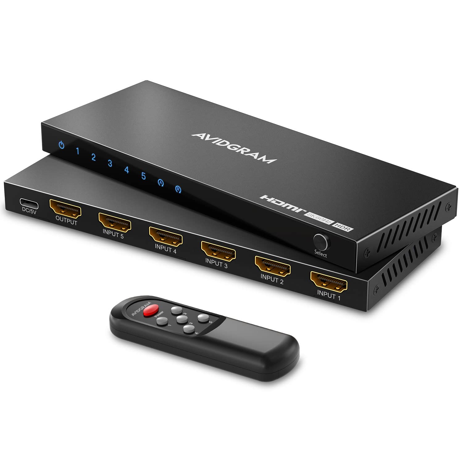 HDMI-коммутатор 8K AVIDGRAM HDMI-коммутатор 5 в 1 с ИК-пультом дистанционного управления 5 портов 4K 120 Гц автоматический селектор HDMI-концентратор совместимый 48 Гбит/с для Xbox Series X чёрный
HDMI-коммутатор 8K AVIDGRAM HDMI-коммутатор 5 в 1 с ИК-пультом дистанционного управления 5 портов 4K 120 Гц автоматический селектор HDMI-концентратор совместимый 48 Гбит/с для Xbox Series X чёрный