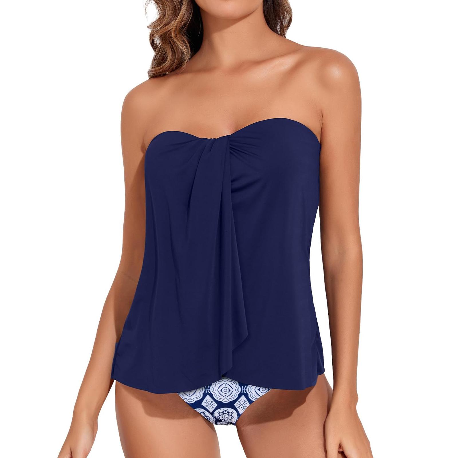 Women’s Strapless Bandeau Tankini Top with Floral Printed Bikini Bottom Two Piece Swimsuit Set for Beach Pool Vacation XL Темно-синій
Women’s Strapless Bandeau Tankini Top with Floral Printed Bikini Bottom Two Piece Swimsuit Set for Beach Pool Vacation XL Темно-синій