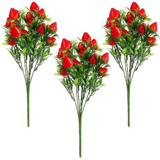 3Pcs Artificial Strawberry Stem Faux Strawberry Plant Ornaments Fruit Flower Stem for Home Wedding Party Decor
3Pcs Artificial Strawberry Stem Faux Strawberry Plant Ornaments Fruit Flower Stem for Home Wedding Party Decor