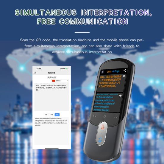 Bluetooth-совместимый интеллектуальный переводчик, голосовой перевод, фото и автономный перевод, синхронный перевод с камерой, поддержка зарядки через USB 136 иностранных языков чёрный
Bluetooth-совместимый интеллектуальный переводчик, голосовой перевод, фото и автономный перевод, синхронный перевод с камерой, поддержка зарядки через USB 136 иностранных языков чёрный