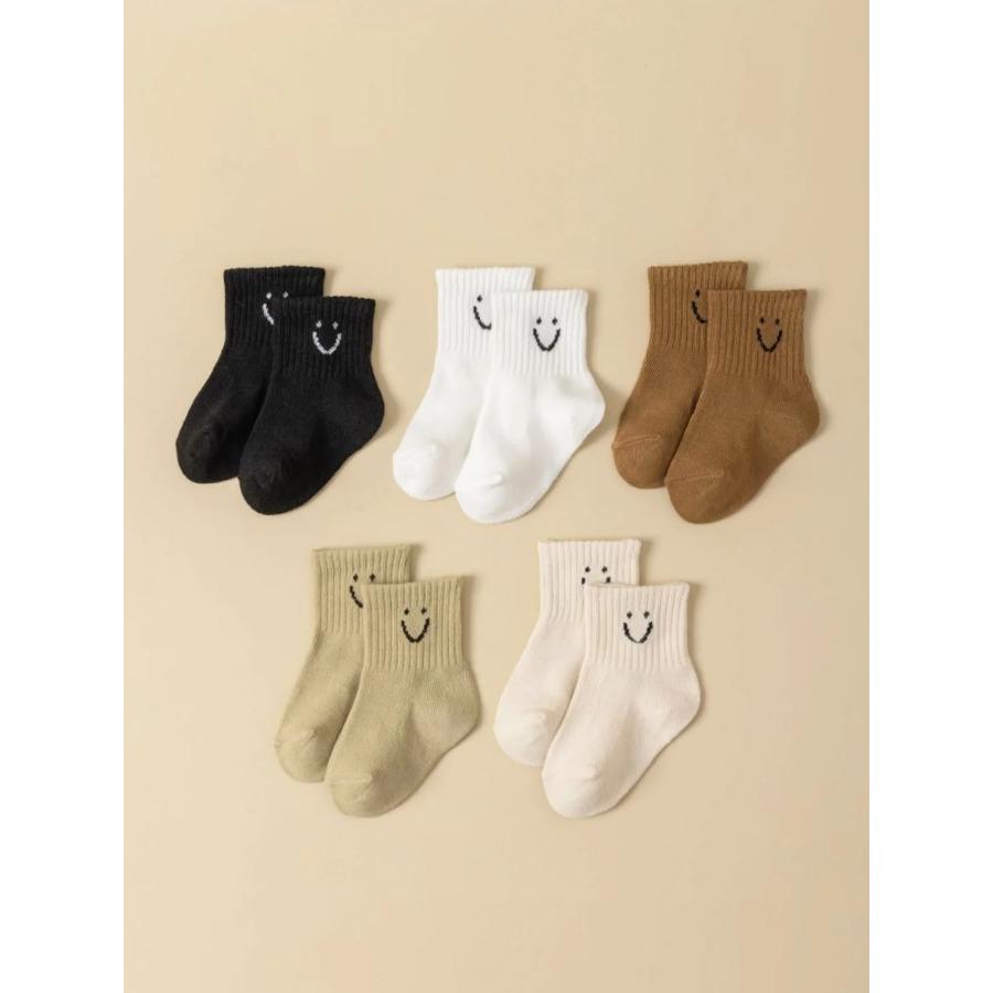 5 pairs Baby Cartoon Pattern And Solid Color Socks 1-3Y
5 pairs Baby Cartoon Pattern And Solid Color Socks 1-3Y