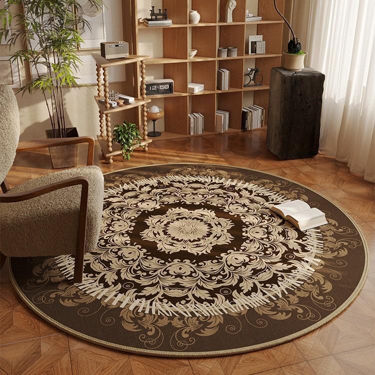 Luxury Brown Round Rug with Baroque Floral Pattern Vintage Elegant Carpet for Classic Living Room Bedroom Home Decor Mat 80cm x 80cm
Luxury Brown Round Rug with Baroque Floral Pattern Vintage Elegant Carpet for Classic Living Room Bedroom Home Decor Mat 80cm x 80cm