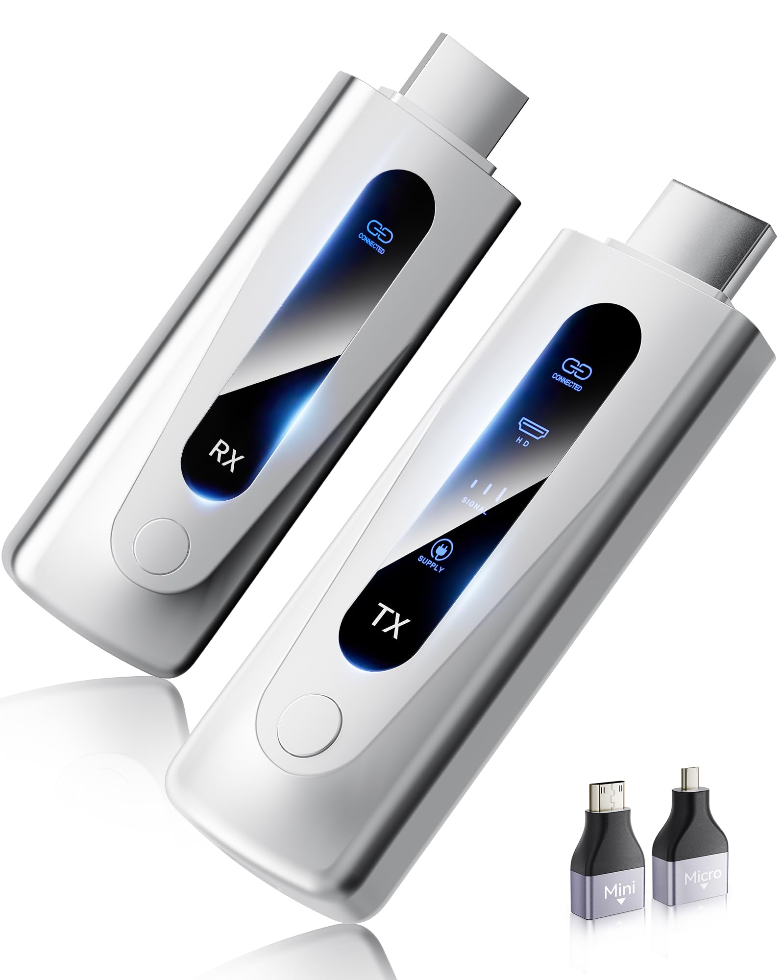Wireless HDMI Set HDMI Wireless Approval Wireless Transmission Small Just plug and play WIFI No settings required latency Synchronized video and audio
Wireless HDMI Set HDMI Wireless Approval Wireless Transmission Small Just plug and play WIFI No settings required latency Synchronized video and audio