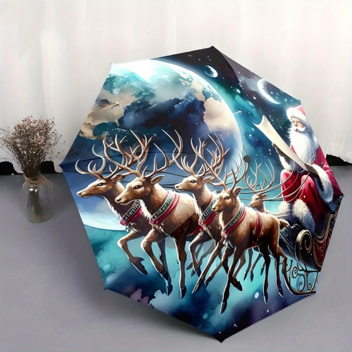 A Portable Folding Umbrella Featuring Santa Claus in a Sleigh with Reindeer Soaring Through a Starry Night, Perfect for Christ (as the picture,Iron&8K)
A Portable Folding Umbrella Featuring Santa Claus in a Sleigh with Reindeer Soaring Through a Starry Night, Perfect for Christ (as the picture,Iron&8K)