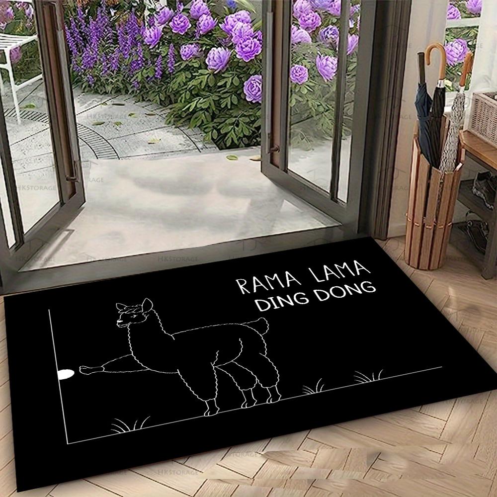 Rama Lama Ding Dong Rug Funny Llama Entryway Doormat Front Door Rugs Non Slip Soft Easy Clean Durable Humorous Decor Carpet 40X60cm
Rama Lama Ding Dong Rug Funny Llama Entryway Doormat Front Door Rugs Non Slip Soft Easy Clean Durable Humorous Decor Carpet 40X60cm