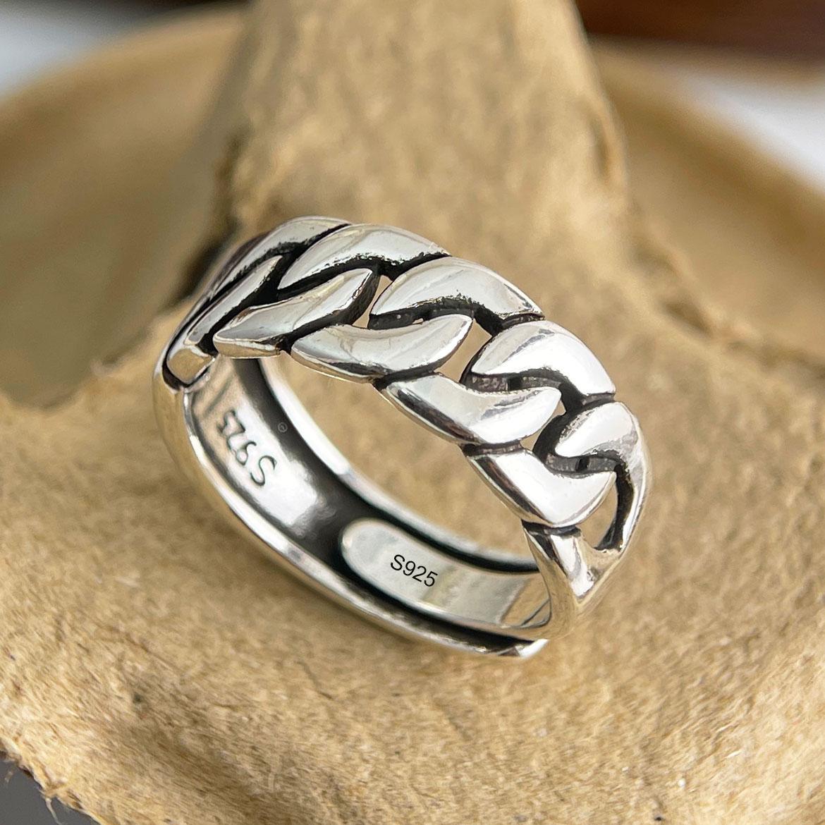 925 Sterling Silver Rings For Women Geometric Fine Jewelry Finger Adjustable Simple Retro Chain Ring For Party Birthday Gift resizable
925 Sterling Silver Rings For Women Geometric Fine Jewelry Finger Adjustable Simple Retro Chain Ring For Party Birthday Gift resizable