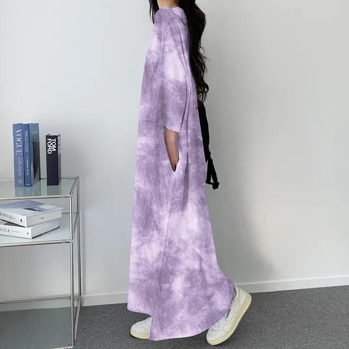 Женское повседневное платье-футболка средней длины в корейском и японском стиле с полосатым принтом тай-дай, с коротким рукавом, большого размера, трендовая летняя одежда Medium фиолетовый
Женское повседневное платье-футболка средней длины в корейском и японском стиле с полосатым принтом тай-дай, с коротким рукавом, большого размера, трендовая летняя одежда Medium фиолетовый