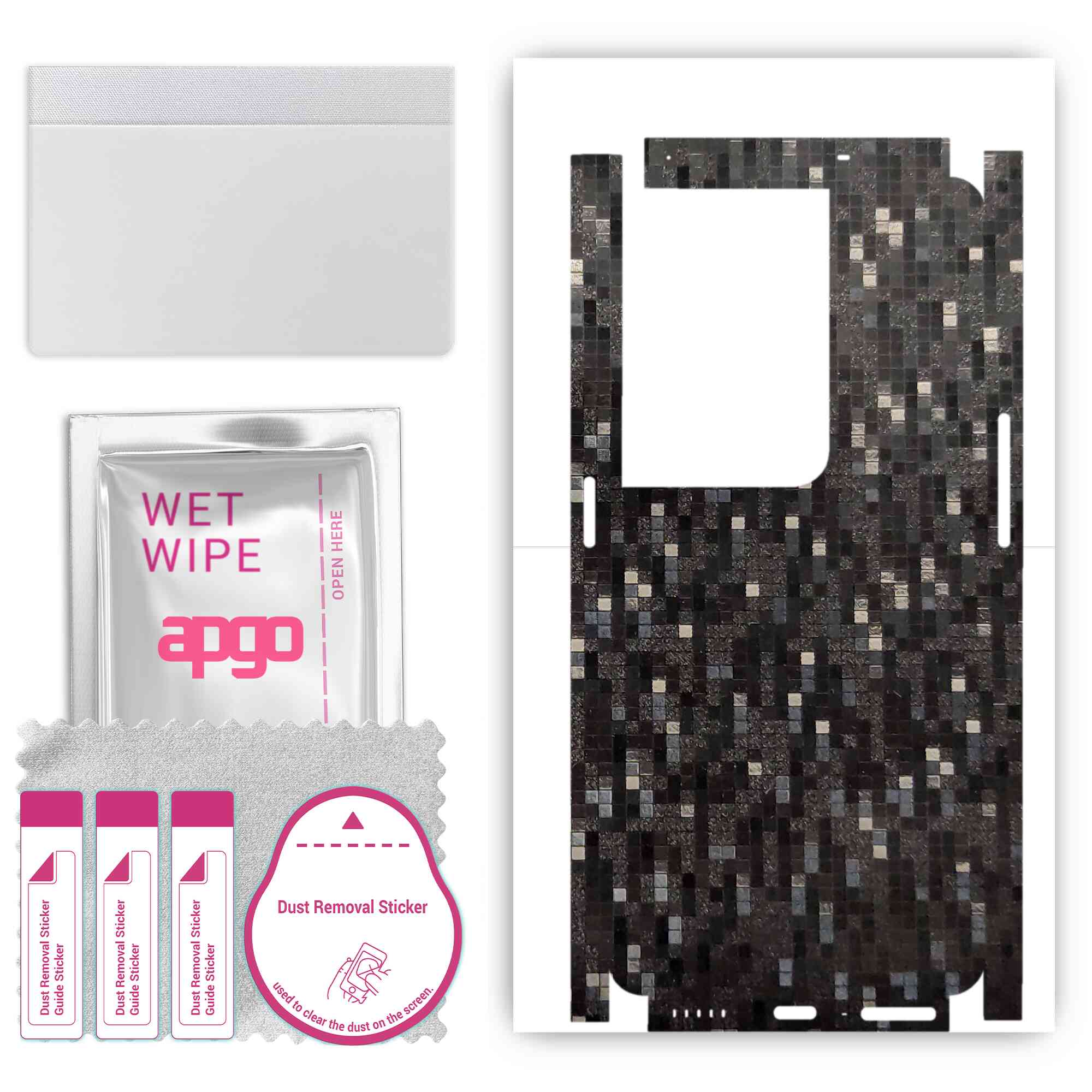 apgo Protective Skin Sticker for the back+sides compatible with Oppo Reno8 Pro 5G, Full Wrap Film, Foil, Vinyl - Pattern Carbon Black Pixel
apgo Protective Skin Sticker for the back+sides compatible with Oppo Reno8 Pro 5G, Full Wrap Film, Foil, Vinyl - Pattern Carbon Black Pixel