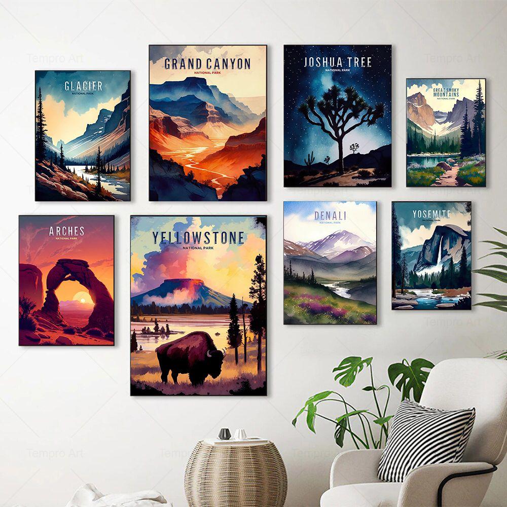 Национальный парк принты подарок Йеллоустоун Гранд-Каньон холст живопись винтажный туристический плакат настенные художественные фотографии для декора гостиной
Национальный парк принты подарок Йеллоустоун Гранд-Каньон холст живопись винтажный туристический плакат настенные художественные фотографии для декора гостиной